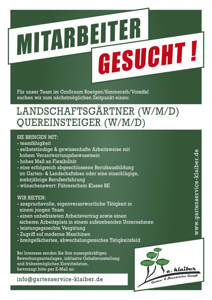 Mitarbeiter gesucht!